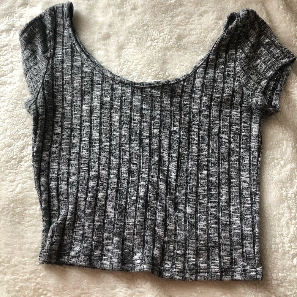 Cropped cotton grey too